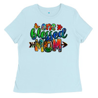 Baby Blue one blessed mom autism Ladies Tee - Zillion Design Studio