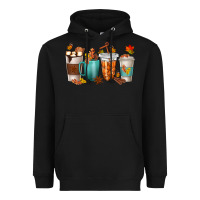 Black Thankful Coffee Cups Heavyweight Hoodie - texasbilliewilder