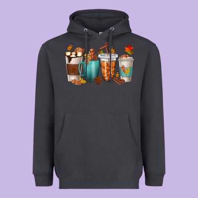 Thankful Coffee Cups Heavyweight Hoodie Designed By Texasbilliewilder