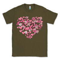 Army Green breast cancer awareness heart Classic Tee - MaliasSmallBusiness