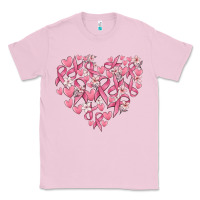 Bubblegum Pink breast cancer awareness heart Classic Tee - MaliasSmallBusiness