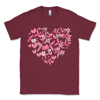 Burgundy breast cancer awareness heart Classic Tee - MaliasSmallBusiness