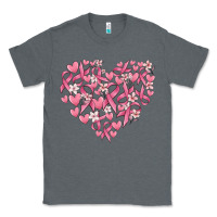 Charcoal Heather breast cancer awareness heart Classic Tee - MaliasSmallBusiness