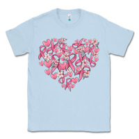 Dusty Blue breast cancer awareness heart Classic Tee - MaliasSmallBusiness