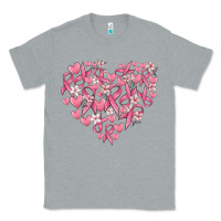 Heather Grey breast cancer awareness heart Classic Tee - MaliasSmallBusiness