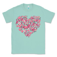 Seafoam breast cancer awareness heart Classic Tee - MaliasSmallBusiness