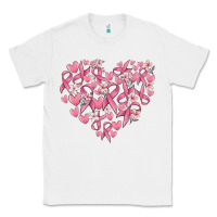 White breast cancer awareness heart Classic Tee - MaliasSmallBusiness