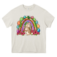 Cream Easter rainbow Bunny Easter Day Heavy Core Tee - Neo Western
