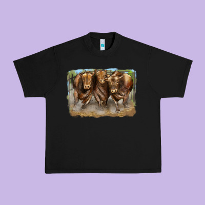 3 Red Angus Bulls Urban Heavy Tee Designed By Lillyallendesigns