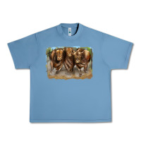 Pebble Blue 3 red angus bulls Urban Heavy Tee - LillyAllenDesigns