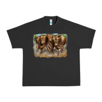 Pigment Black 3 red angus bulls Urban Heavy Tee - LillyAllenDesigns