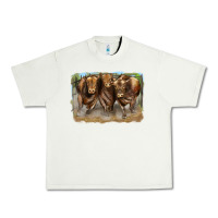 Pistachio 3 red angus bulls Urban Heavy Tee - LillyAllenDesigns