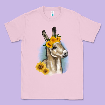 Sunflower Baby Donkey Classic Tee Designed By Ranaportraitstore