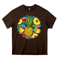 Chocolate Brown pineapple leopard Heavy Core Tee - BarkalooDesign