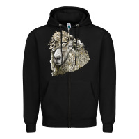 Black lincoln sheep head Zipper Hoodie - LillyAllenDesigns