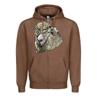 Chestnut lincoln sheep head Zipper Hoodie - LillyAllenDesigns