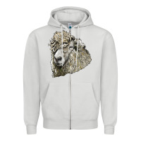 Dove Grey lincoln sheep head Zipper Hoodie - LillyAllenDesigns