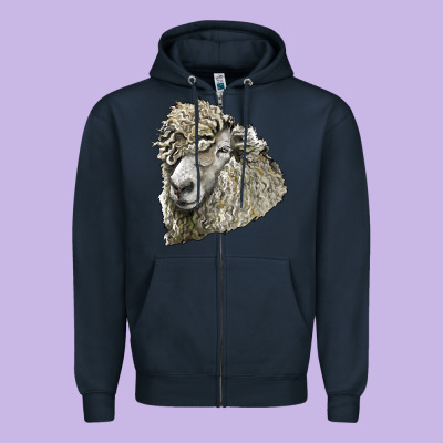Lincoln Sheep Head Zipper Hoodie Designed By Lillyallendesigns