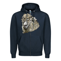 Navy lincoln sheep head Zipper Hoodie - LillyAllenDesigns