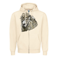 Sandshell lincoln sheep head Zipper Hoodie - LillyAllenDesigns