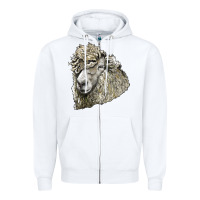 White lincoln sheep head Zipper Hoodie - LillyAllenDesigns