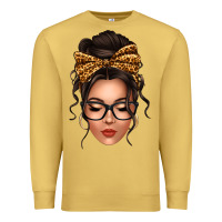 Antique Gold caucasian leopard messy bun Premium Sweatshirt - texasbilliewilder