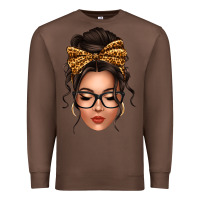 Chestnut caucasian leopard messy bun Premium Sweatshirt - texasbilliewilder