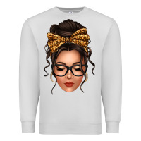 Dove Grey caucasian leopard messy bun Premium Sweatshirt - texasbilliewilder