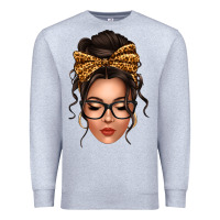 Heather Grey caucasian leopard messy bun Premium Sweatshirt - texasbilliewilder
