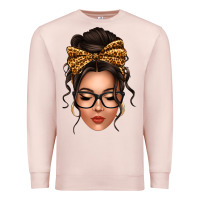 Pale Pink caucasian leopard messy bun Premium Sweatshirt - texasbilliewilder