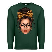 Sports Green caucasian leopard messy bun Premium Sweatshirt - texasbilliewilder