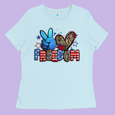 Peace Love Freedom Ladies Tee Designed By Zillion Design Studio