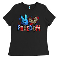 Black peace love freedom Ladies Tee - Zillion Design Studio