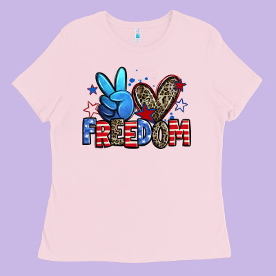 Peace Love Freedom Ladies Tee Designed By Zillion Design Studio