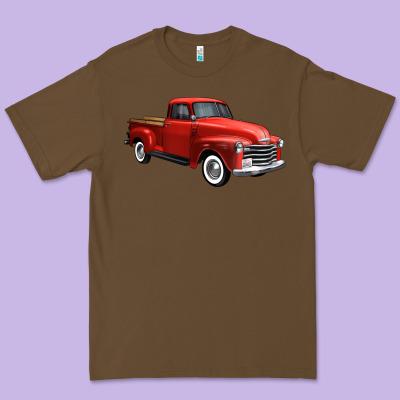 Western Red Truck Right 34 View 1 Premium Tee Designed By Fadigitalartstudio