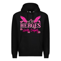 Black Not all heroes wear capes Cancer Awareness Premium Hoodie - HowdyJamesFarm