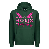 Sports Green Not all heroes wear capes Cancer Awareness Premium Hoodie - HowdyJamesFarm