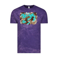 Cloud Purple cowhide leopard turquoise background Vintage Tee - AdoDesignShop