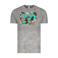 Cloud Rock cowhide leopard turquoise background Vintage Tee - AdoDesignShop