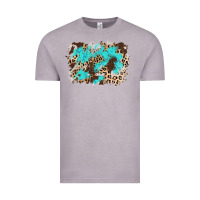 Vintage Zinc cowhide leopard turquoise background Vintage Tee - AdoDesignShop