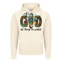Vintage Artic with god all things are possible gemstone cross Vintage Hoodie - Jasminsmagicworld