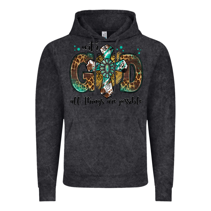 With God All Things Are Possible Gemstone Cross Vintage Hoodie by Jasminsmagicworld | Teevron