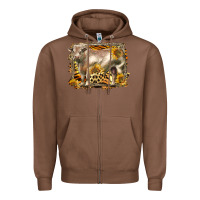 Chestnut western charolais bull Zipper Hoodie - LillyAllenDesigns