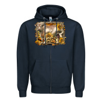 Navy western charolais bull Zipper Hoodie - LillyAllenDesigns
