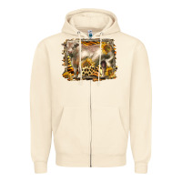 Sandshell western charolais bull Zipper Hoodie - LillyAllenDesigns