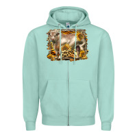 Seafoam western charolais bull Zipper Hoodie - LillyAllenDesigns
