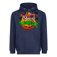 Navy Personalized Boy Halloween Candy Heavyweight Hoodie - texasbilliewilder
