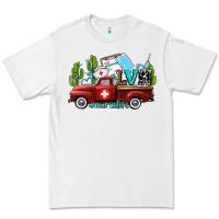 White lvn nurse truck with cactus and sunflowers Premium Tee - AdoDesignShop