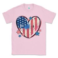Bubblegum Pink usa heart Classic Tee - MaliasSmallBusiness
