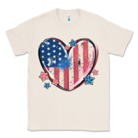 Natural usa heart Classic Tee - MaliasSmallBusiness